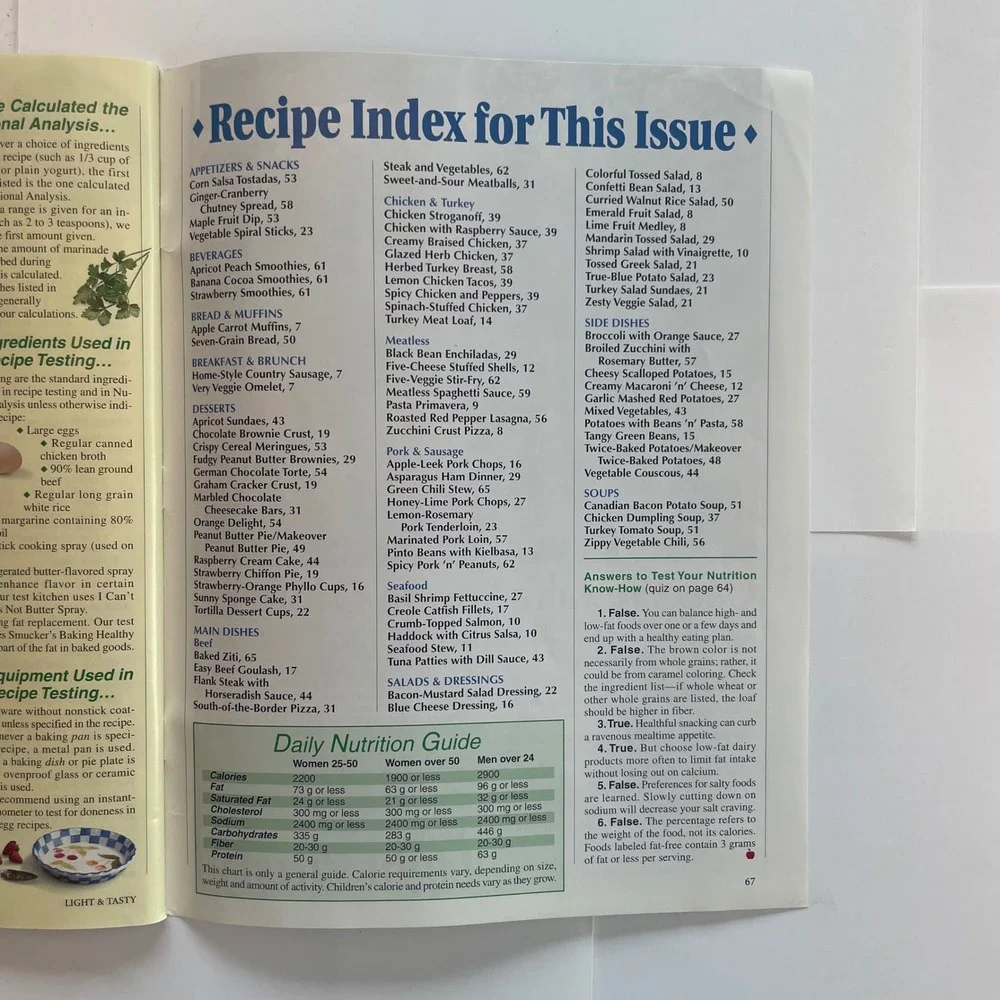 Taste of Home Light & Tasty Magazine Lot 25 Issues 2001-2006 Cooking Inspration